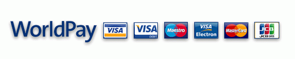 We accept most common credit cards via WorldPay